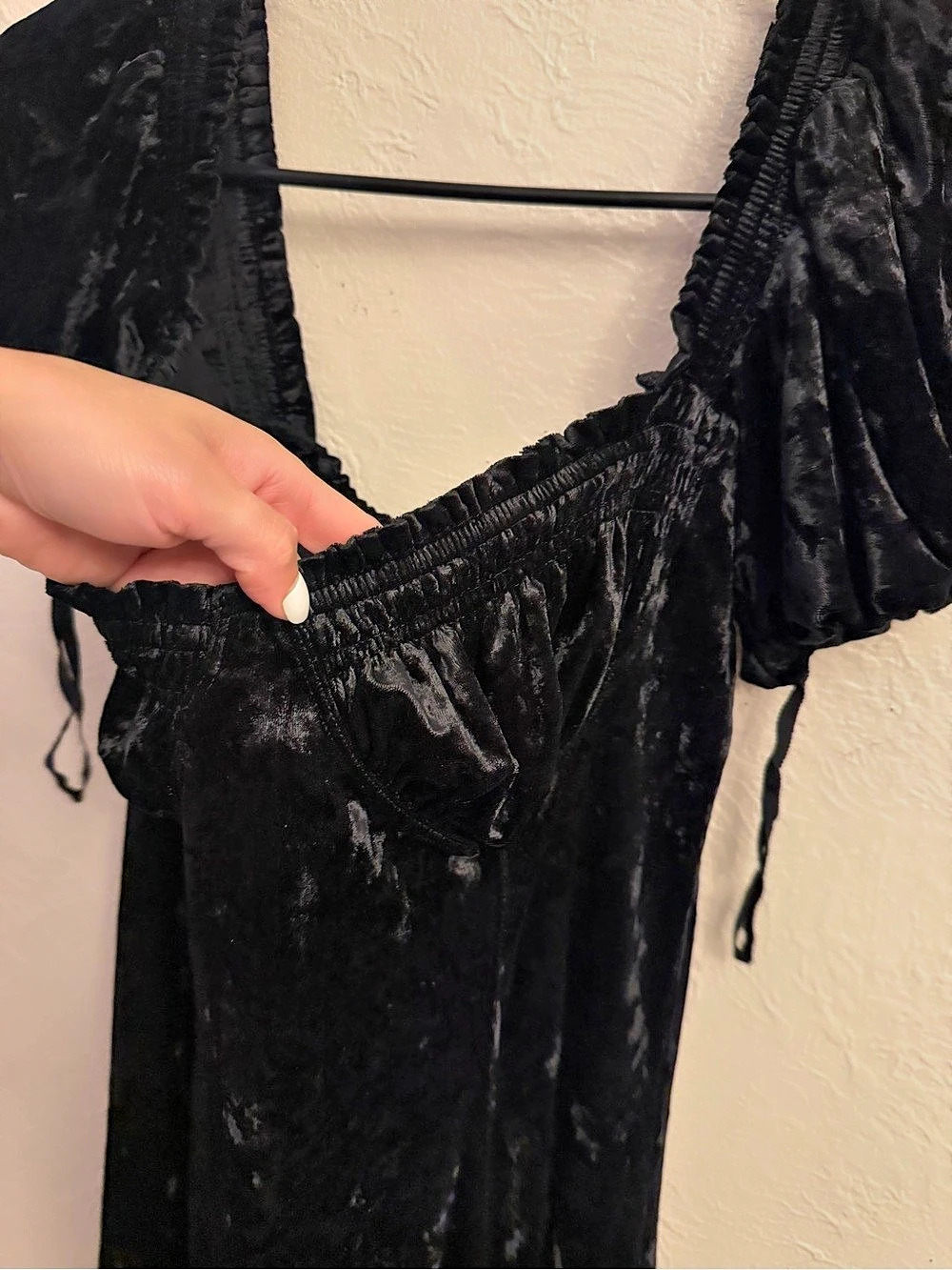 Free People Black Velvet dress Size XS - Picture 10 of 11